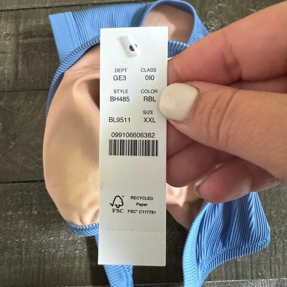 J.CREW NWT Ribbed-trim hipster full-coverage bikini bottom Cornflower Blue XXL - Picture 3 of 5